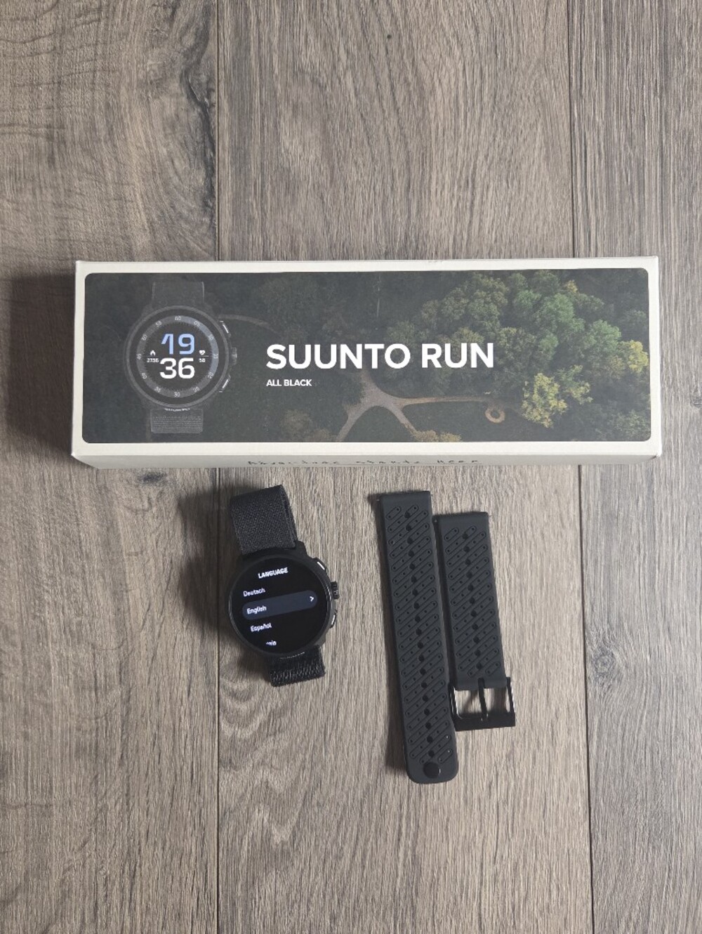SUUNTO RUN All Black Textile Strap GPS Running Watch + Extra Band + Warranty